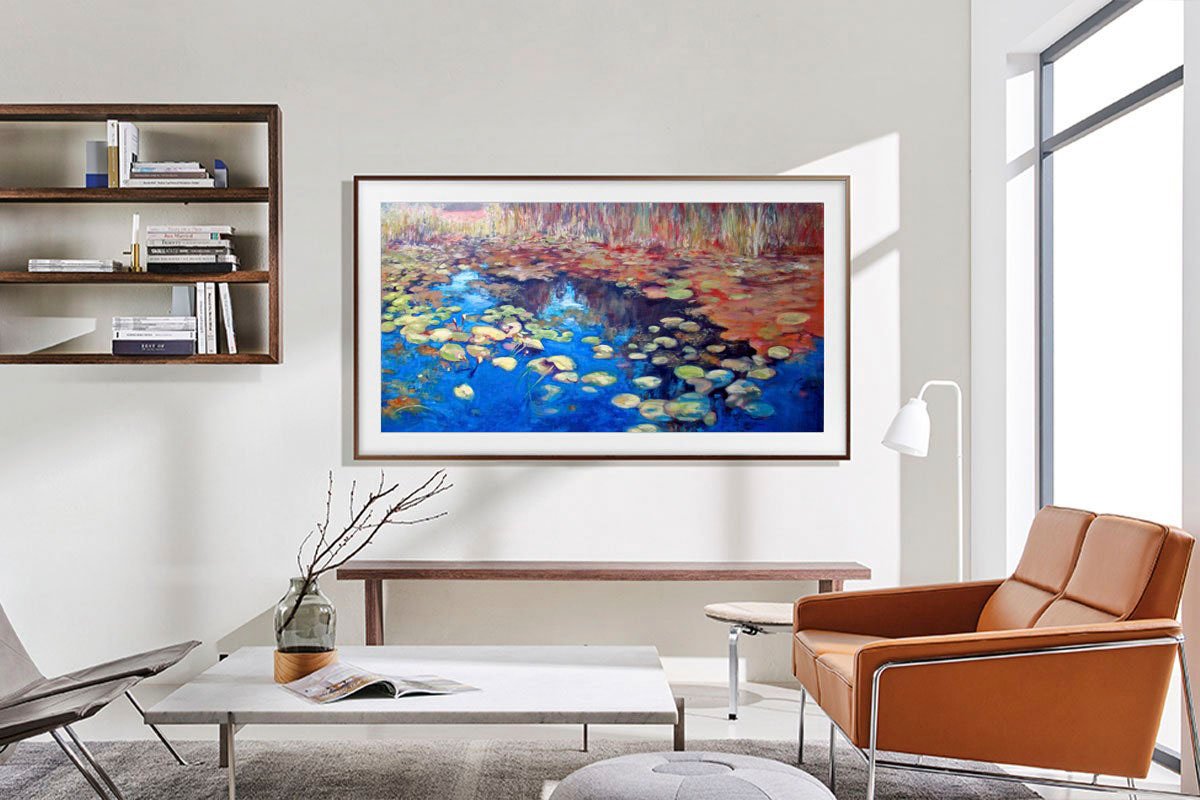 A Samsung promotional photo for The Frame TV
